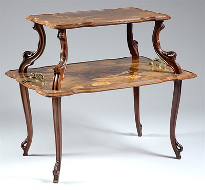 Lot 2662 - Galle Marquetry Inlaid Rosewood, Walnut and...