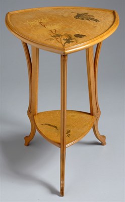 Lot 2663 - Galle Marquetry Inlaid Two-Tier Fruitwood...