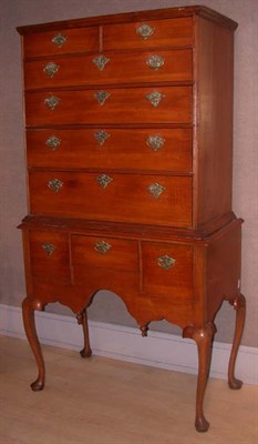 Lot 3185 - Queen Anne Maple and Fruitwood High Chest New...