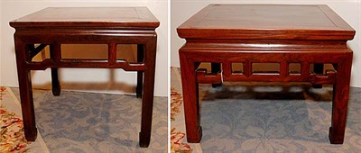 Lot 3282 - Two Chinese Hardwood Low Stands Height of...