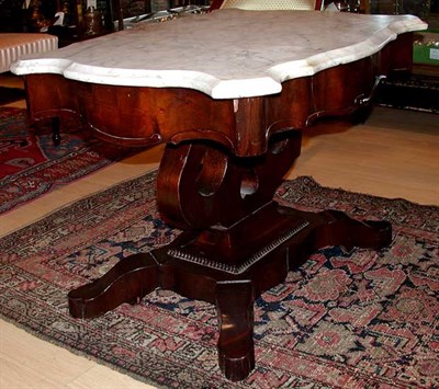 Lot 1357 - Marble Top Mahogany Coffee Table Height 22...