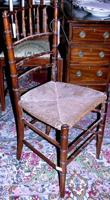 Lot 491A - Regency Style Rush Seat Side Chair 19th Century