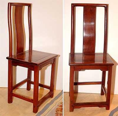 Lot 3297 - Pair of Chinese Hardwood Side Chairs