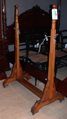 Lot 1248 - Pecan Cheval Mirror Height 6 feet, width 37...