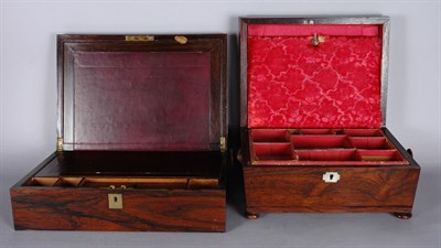 Lot 1300 - Victorian Rosewood Lap Desk; Together with a...