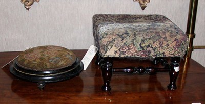 Lot 1142 - Two Victorian Needlepoint Footstools One...