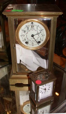 Lot 1561 - Small Carriage Clock; Together with a Seth...