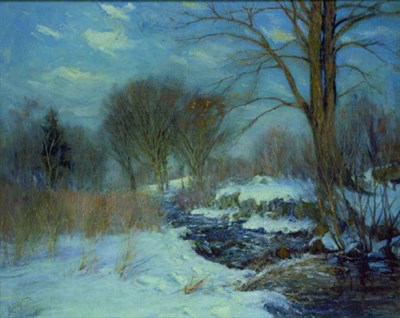 Lot 280 - Hal Robinson 1875-1933 WINTER LANDSCAPE Signed...