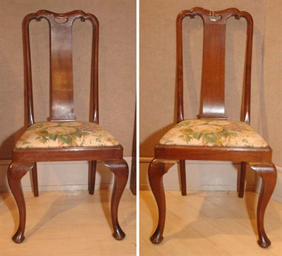 Lot 3366 - Set of Four Queen Anne Style Walnut Dining Chairs