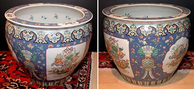 Lot 3619 - Pair of Chinese Blue Ground Famille Verte...