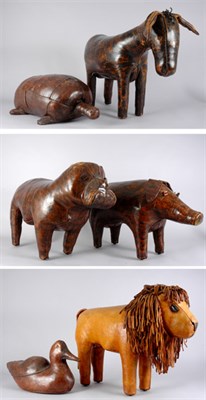 Lot 3220 - Group of Six Leather Animals
