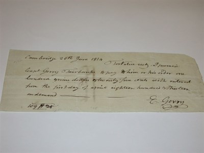 Lot 2004 - GERRY, ELBRIDGE, SIGNER FROM MASSACHUSETTS...