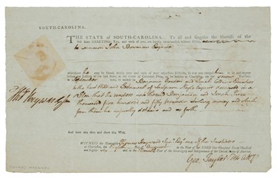 Lot 2006 - HEYWARD, THOMAS, JR., SIGNER FROM SOUTH...
