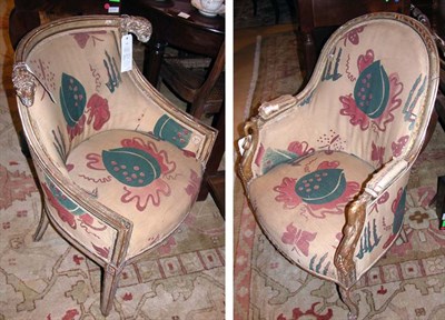 Lot 486 - Two Empire Style Gilt-Wood Chairs One with ram'...