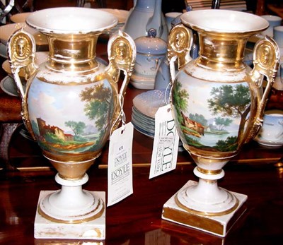 Lot 651 - Pair of Old Paris Porcelain Two-Handle...