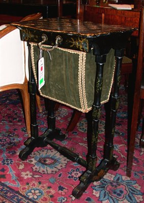 Lot 1246 - Victorian Abalone Inlaid Lacquered Game Table...