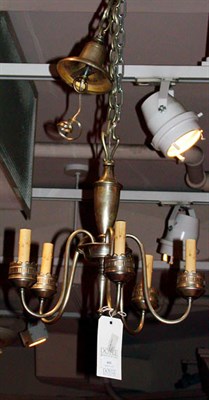 Lot 633 - Georgian Style Patinated-Metal Five-Light...