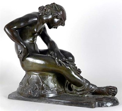 Lot 2409 - Patinated-Bronze Figure Of a classical style...