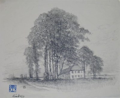Lot 23 - Leon Dabo American, 1868-1960 RIVER-SIDE TREE,...