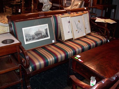 Lot 1198 - Georgian Style Mahogany Settee Length 6 feet.