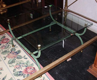 Lot 1167 - Glass Top Table with Metal Base Contemporary...