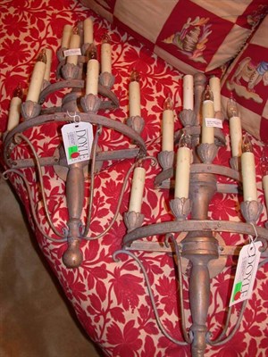 Lot 1223 - Pair of Three-Tier Nine-Light Sconces Signed...