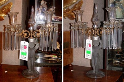 Lot 1540 - Pair of Regency Style Gilt-Metal and Glass Two-...