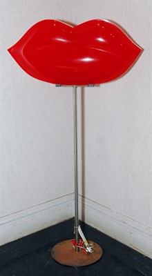 Lot 229 - Nicola Red and White Plastic Levres Floor Lamp...