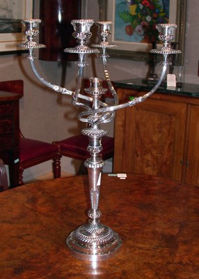 Lot 585 - Sheffield Silver Plated Five-Light Candelabra...