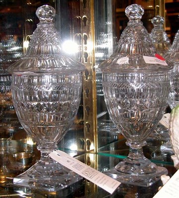 Lot 451 - Pair of Anglo Irish Cut Glass Covered...