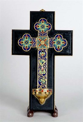 Lot 2542 - Champleve Bronze and Marble Crucifix F....