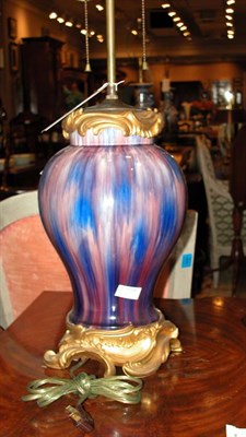 Lot 689 - Chinese Blue and Red Striated Porcelain Vase...
