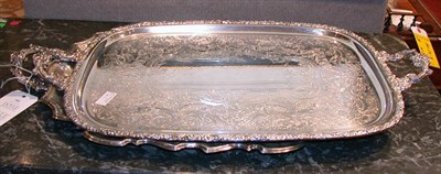 Lot 580 - Two Silver Plated Two-Handled Tea Trays