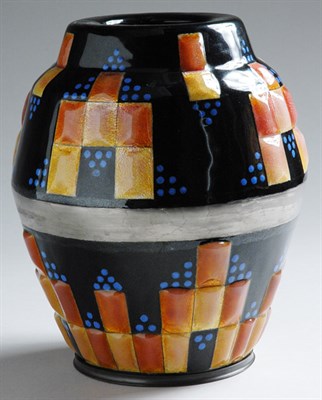 Lot 2734 - Faure Limoges Enameled Vase Of ovoid form,...