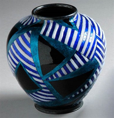 Lot 2731 - Faure Limoges Enameled Vase Of ovoid form,...