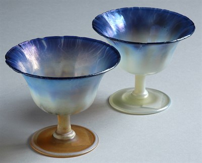Lot 2684 - Pair of Tiffany Favrile Glass Footed Sherbet...