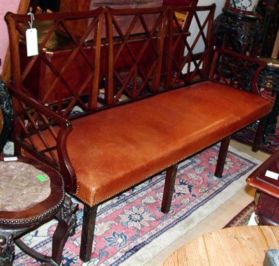 Lot 403 - Georgian Style Leather Upholstered Triple-Back...