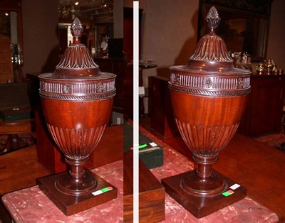 Lot 1283 - Two Georgian Style Mahogany Urn-Form Knife...
