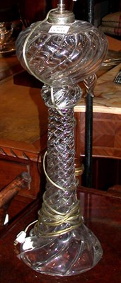 Lot 1277 - Baccarat Style Glass Two-Light lamp