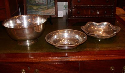 Lot 1496 - Two Sterling Silver Bowls; Together with a...