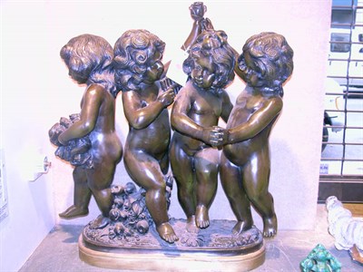 Lot 701 - Bronze Sculpture of Four Children Playing/Dancing