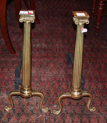 Lot 426 - Pair of Neoclassical Style Brass Columnar...