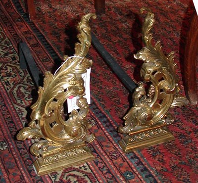 Lot 427 - Pair of Gilt-Metal Chenets