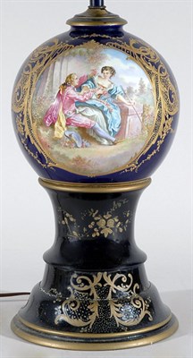 Lot 2582 - Louis XV Style Cobalt Ground Porcelain Vase...