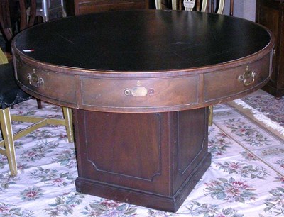 Lot 477 - Georgian Style Leather Top Mahogany Drum Table...