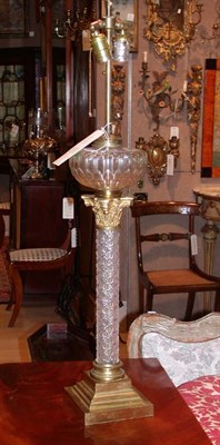Lot 1618 - Two Baccarat Style Glass Lamps Height 36 inches.