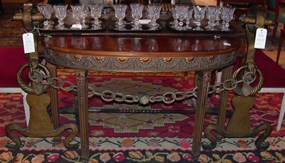 Lot 429 - Pair of Baroque Style Patinated-Iron Andirons...