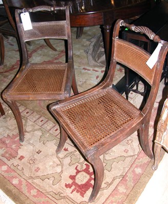 Lot 492 - Set of Eight Regency Style Mahogany and Caned...