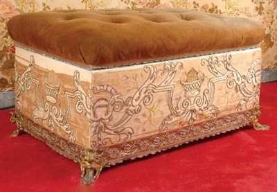 Lot 224 - Louis XV Style Damask and Suede Upholstered...