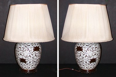Lot 158 - Pair of Asian Style White and Brown Glazed...
